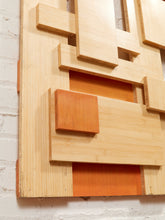 Load image into Gallery viewer, Palm Springs Orange and Wood Brutalist Sculpture
