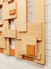 Load image into Gallery viewer, Palm Springs Orange and Wood Brutalist Sculpture
