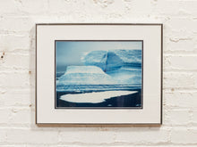 Load image into Gallery viewer, Blue Iceberg Framed Polar Landscape Print in Cool Blue Tones
