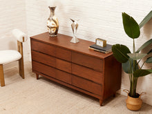 Load image into Gallery viewer, Restored 9 drawer Mid Century Dresser
