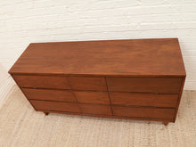 Load image into Gallery viewer, Restored 9 drawer Mid Century Dresser
