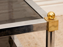 Load image into Gallery viewer, Brass &amp; Chrome Smoked Table
