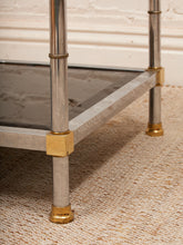 Load image into Gallery viewer, Brass &amp; Chrome Smoked Table
