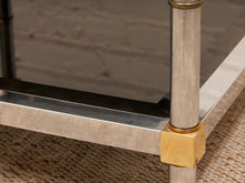 Load image into Gallery viewer, Brass &amp; Chrome Smoked Table
