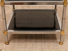 Load image into Gallery viewer, Brass &amp; Chrome Smoked Table
