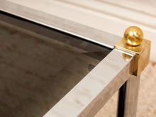 Load image into Gallery viewer, Brass &amp; Chrome Smoked Table
