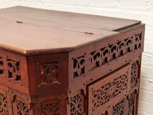 Load image into Gallery viewer, George Zee Style Mid-Century Asian Heavily Hand Carved Flip Top Dry Bar Cabinet
