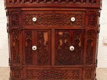 Load image into Gallery viewer, George Zee Style Mid-Century Asian Heavily Hand Carved Flip Top Dry Bar Cabinet
