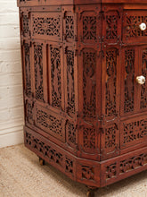 Load image into Gallery viewer, George Zee Style Mid-Century Asian Heavily Hand Carved Flip Top Dry Bar Cabinet
