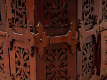 Load image into Gallery viewer, George Zee Style Mid-Century Asian Heavily Hand Carved Flip Top Dry Bar Cabinet

