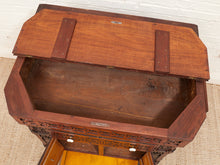 Load image into Gallery viewer, George Zee Style Mid-Century Asian Heavily Hand Carved Flip Top Dry Bar Cabinet
