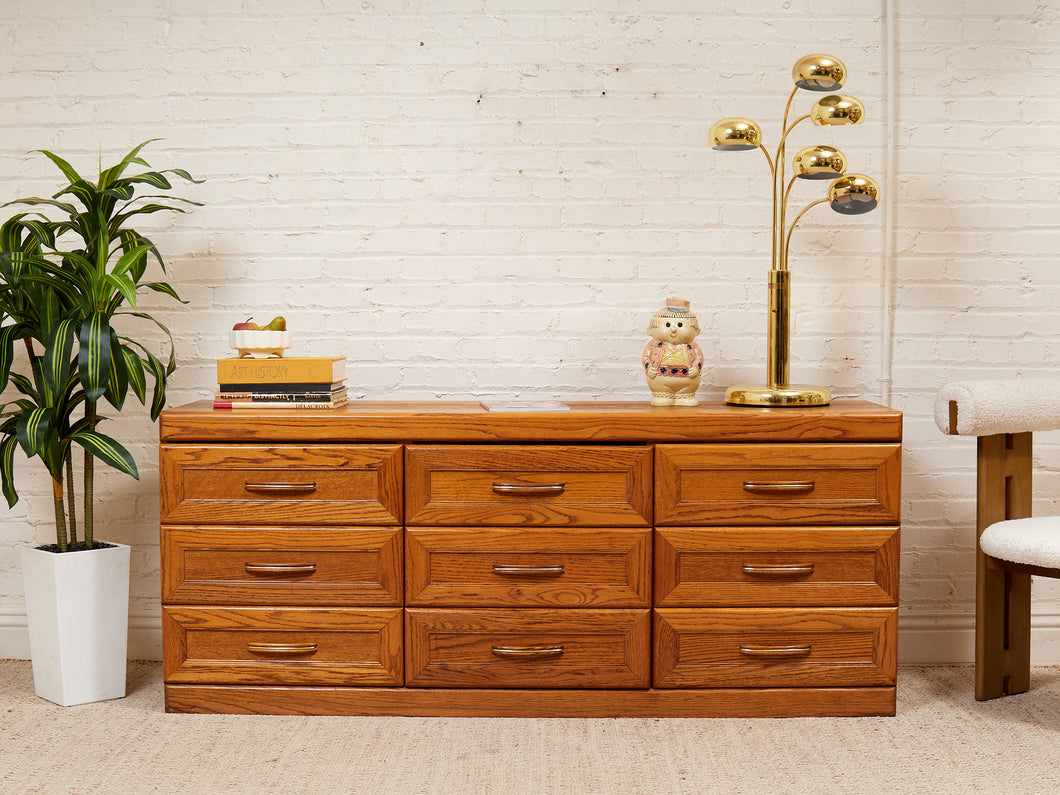 Oak 9 Drawer Dresser – Sunbeam Vintage