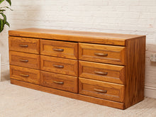 Load image into Gallery viewer, Oak 9 Drawer Dresser
