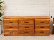 Load image into Gallery viewer, Oak 9 Drawer Dresser
