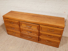 Load image into Gallery viewer, Oak 9 Drawer Dresser
