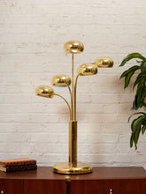 Load image into Gallery viewer, Mid Century Modern Brass Tiered Eyeball Lamp
