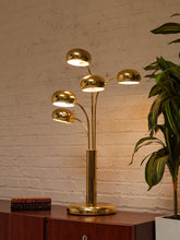 Load image into Gallery viewer, Mid Century Modern Brass Tiered Eyeball Lamp
