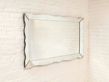 Load image into Gallery viewer, Large Art Deco Scalloped Etched Wall Mirror

