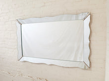 Load image into Gallery viewer, Large Art Deco Scalloped Etched Wall Mirror
