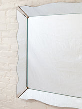 Load image into Gallery viewer, Large Art Deco Scalloped Etched Wall Mirror

