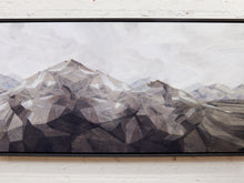 Load image into Gallery viewer, Faceted Cliff Large Geometric Abstract Landscape in Gray and White
