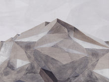 Load image into Gallery viewer, Faceted Cliff Large Geometric Abstract Landscape in Gray and White
