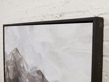 Load image into Gallery viewer, Faceted Cliff Large Geometric Abstract Landscape in Gray and White
