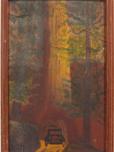 Load image into Gallery viewer, Forest Road Framed Woodland Landscape Artwork with Vintage Car

