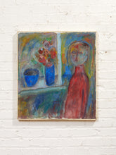 Load image into Gallery viewer, Figure by the Window Expressionist Painting with Floral Still Life
