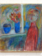 Load image into Gallery viewer, Figure by the Window Expressionist Painting with Floral Still Life
