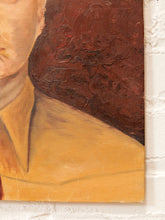 Load image into Gallery viewer, Cowboy Portrait Vintage Western Painting with Hat Tie and Rustic Background
