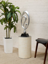 Load image into Gallery viewer, Plinth Cream Cylindrical Pedestal Side Table
