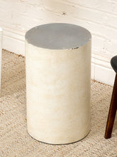 Load image into Gallery viewer, Plinth Cream Cylindrical Pedestal Side Table
