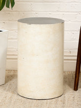 Load image into Gallery viewer, Plinth Cream Cylindrical Pedestal Side Table
