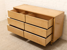 Load image into Gallery viewer, Blonde 6 Drawer Mid Century Dresser
