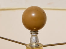 Load image into Gallery viewer, Ribbed Gourd Mid Century Table Lamp with Brass Base and White Drum Shade
