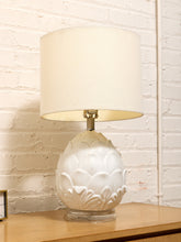 Load image into Gallery viewer, Pineapple White Ceramic Table Lamp with Drum Shade
