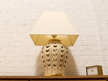 Load image into Gallery viewer, Scallop Glow White Ceramic Table Lamp with Tapered Shade
