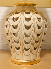Load image into Gallery viewer, Scallop Glow White Ceramic Table Lamp with Tapered Shade
