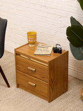 Load image into Gallery viewer, Boho Vintage Oak Nightstand
