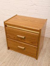 Load image into Gallery viewer, Boho Vintage Oak Nightstand
