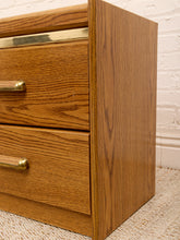 Load image into Gallery viewer, Boho Vintage Oak Nightstand
