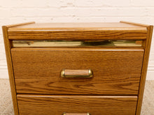 Load image into Gallery viewer, Boho Vintage Oak Nightstand
