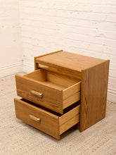Load image into Gallery viewer, Boho Vintage Oak Nightstand

