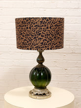 Load image into Gallery viewer, Green Vintage Lamp with Leopard Shade
