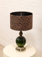 Load image into Gallery viewer, Green Vintage Lamp with Leopard Shade
