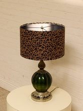 Load image into Gallery viewer, Green Vintage Lamp with Leopard Shade
