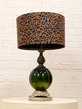 Load image into Gallery viewer, Green Vintage Lamp with Leopard Shade
