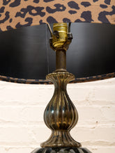 Load image into Gallery viewer, Green Vintage Lamp with Leopard Shade
