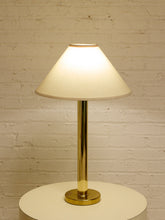 Load image into Gallery viewer, Brass Column Pair Table Lamp with Cream Shades
